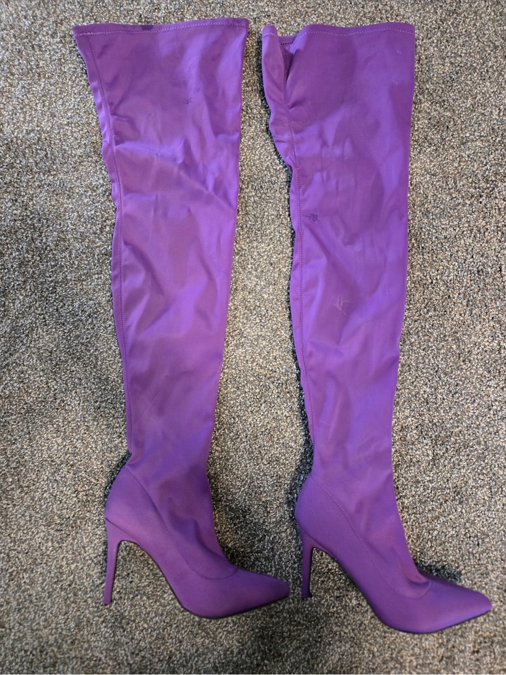 Purple Knee High Boots